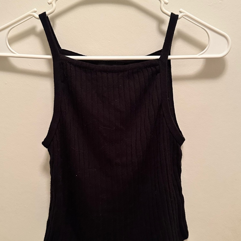 Reclaimed Vintage Black Ribbed Crop Top